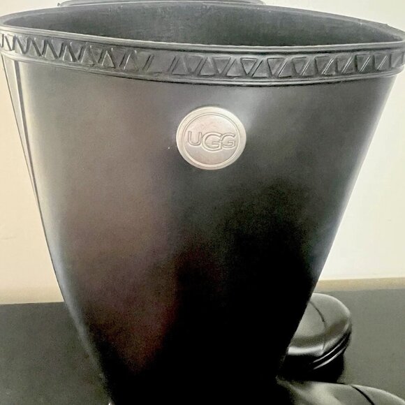 UGG Australia Shelby Black Matte Tall Rubber Rain Boots 1098249 Womens Size 7 - Picture 5 of 12